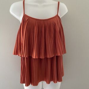 Forever 21 Pleated Tank Top Adjustable Straps Festival Y2K Twee Granola Fairy M